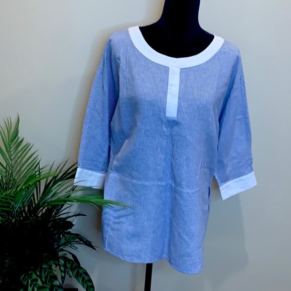 FOR CYNTHIA linen cotton blend tunic - Picture 1 of 12
